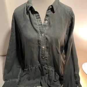 Blouse never worn olive washed out effect